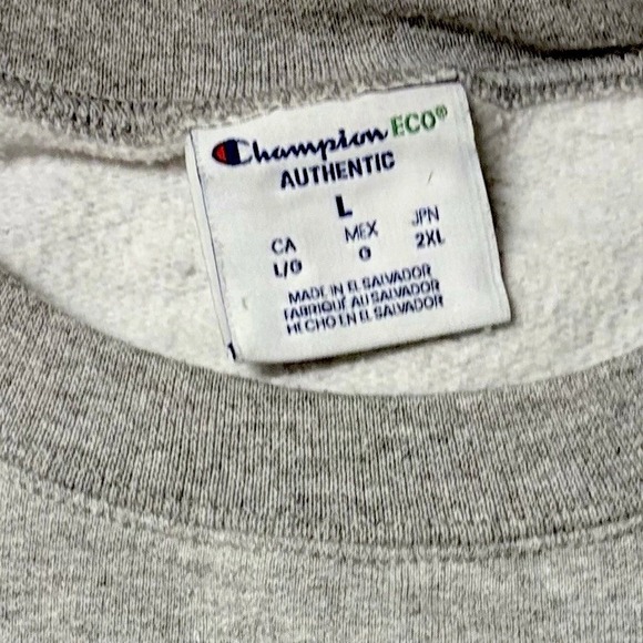 Champion Cheerleader Script Crewneck Sweatshirt Gray L Powerblend Y2K - Picture 3 of 8